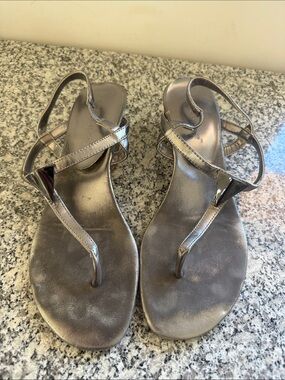 BCBGeneration Metallic Silver Thong Sandals